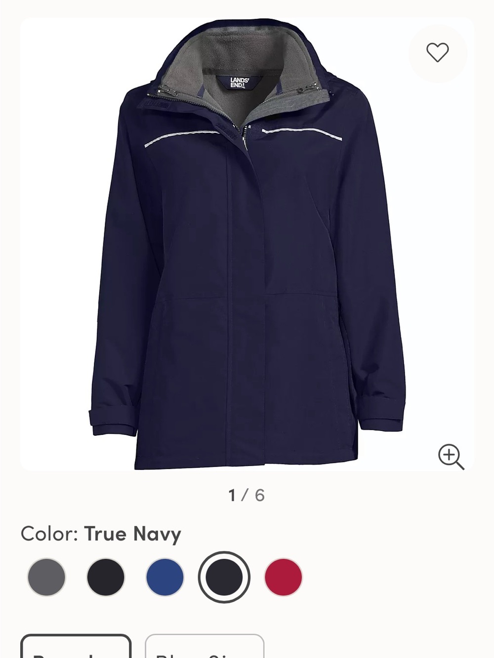 Lands' End True Navy Women's Waterproof Trench Coat